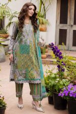 EMBROIDERED LAWN WITH EMBROIDERED PRINTED CHIFFON DUPATTA (CAD6-06)