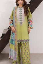 EMBROIDERED LAWN WITH EMBROIDERED PRINTED CHIFFON DUPATTA (CAD6-10)