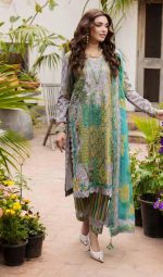 EMBROIDERED LAWN WITH EMBROIDERED PRINTED CHIFFON DUPATTA (CAD6-06) - Image 5