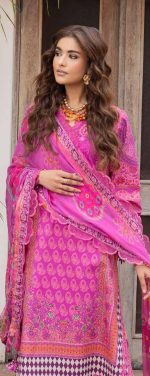 EMBROIDERED LAWN WITH EMBROIDERED PRINTED CHIFFON DUPATTA (CAD6-09) - Image 4