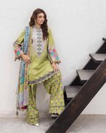 EMBROIDERED LAWN WITH EMBROIDERED PRINTED CHIFFON DUPATTA (CAD6-10) - Image 7