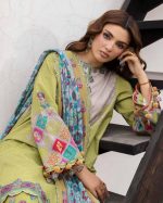 EMBROIDERED LAWN WITH EMBROIDERED PRINTED CHIFFON DUPATTA (CAD6-10) - Image 8