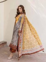 EMBROIDERED LAWN WITH EMBROIDERED PRINTED CHIFFON DUPATTA (CAD6-02) - Image 6