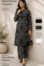 MONOCHROME ELEGANCE (2 PIECE) DEGITAL PRINT COTTON (AY-V2-256)