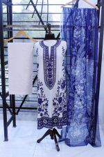 IVORY ECHO  STITCHED DEGITAL PRINT COTTON WITH MINNAR DUPATTA (AY-V1-253) - Image 3