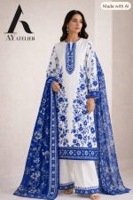 IVORY ECHO  STITCHED DEGITAL PRINT COTTON WITH MINNAR DUPATTA (AY-V1-253)