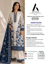 IVORY ECHO  STITCHED DEGITAL PRINT COTTON WITH MINNAR DUPATTA (AY-V1-253) - Image 2